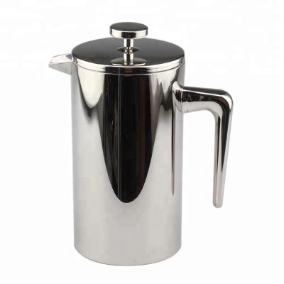 China Sustainable French Press Coffee Maker 18/10 Stainless Steel Bonus Stainless Steel Screen (1000ML) for sale