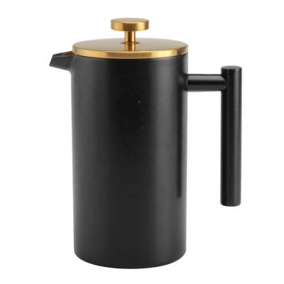 China French Lid Black Lid Durable Paint Double Wall French Press for sale