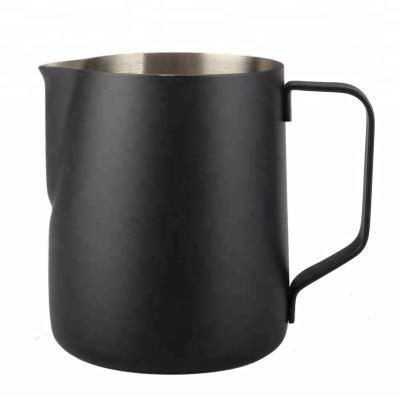 China Viable Milk Pitcher Coffee Espresso Pitcher Non-Stick Coating Milk Frothing Pitcher (Black, 12oz) for sale