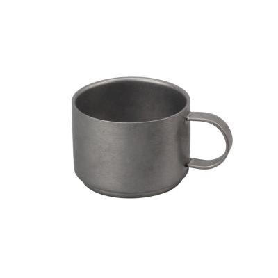 China Sustainable 100ml Double Walled Coffee Mugs Stainless Steel Tea Cups Kids Camping Mugs for sale