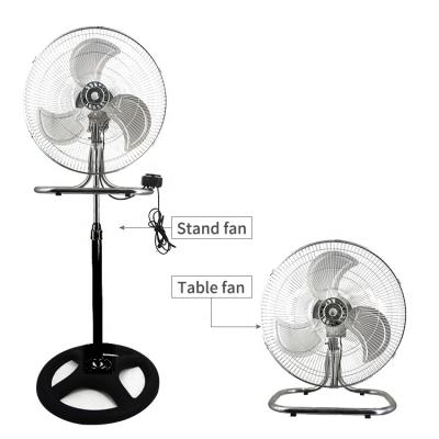 China Modern Hotel Home 2 In 1 3 Speed ​​Silver Round Base Electric Metal Blade 18 Inch Stand Pedestal Fan for sale