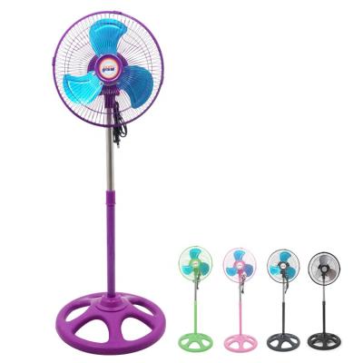 China 110v 220v Colorful Metal 3 Blades Adjustable Height Air Cooler 10 Inch Stand Pedestal Fan for sale