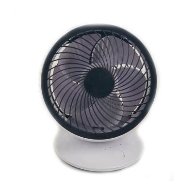 China Small 6 Inch 5 Blades Low Power Battery Small Mini Desk Fan Electric USB Turbo Quiet Portable Quiet White Black Tabletop Fan for sale