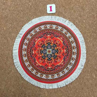 China 220x220MM Colorful Eco-friendly Style Persian Blanket Carpet Tassels Round Mouse Pad for Office Family Gift for sale