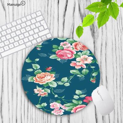 China Durable Big Promotion Floral Laptop Gaming Desktop Mice Round Mousepad Desk Mat Computer PC Game Mousepad 200*200*2mm for sale