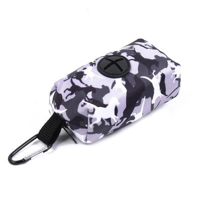 China 2022 High Quality Stocked Camouflage Pet Leash With Dispenser Dog Poop Black Bag Dog Treat Bag Waste Custom Walk for sale