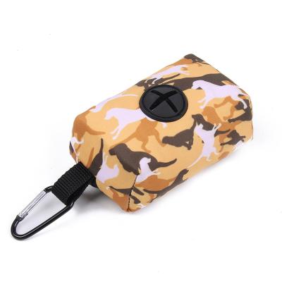 China Stocked 2022 High Quality Camouflage Pet Leash With Dispenser Custom Dog Poop Black Waist Bag Waste Bag For Dog Walking for sale