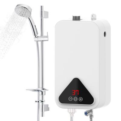 China BOOMING NEW Bathroom Accessories 3000W Instant Electric Water Heater Under Inflow Basin Heating Bathroom Faucet With Shower Head for sale