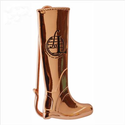 China Europe Rose Gold Boot Shaped Lapel Pins Soft Enamel Custom for sale