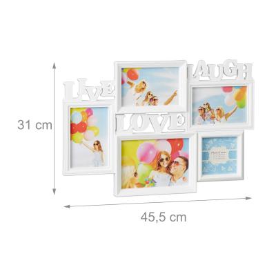 China Strong Plastic Photo Frame Manufacturers Modern White Family Structure Love Family Photo Frame For Home Decoration for sale