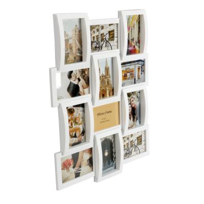 China Simple 12 Pcs Black White Hanging Photo Frames Set Picture Frame Collage Gallery Wall Frame Set Home Decor for sale