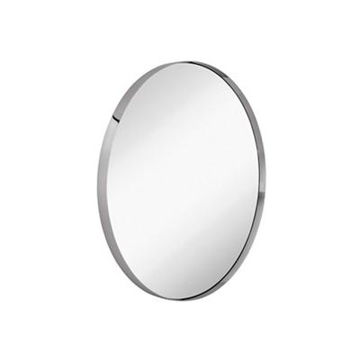 China High Quality Modern Sliver Round Wall Mounted Floating Mirror With Panel Decorative Glass Vanity Metal Mirror For Bathroom for sale