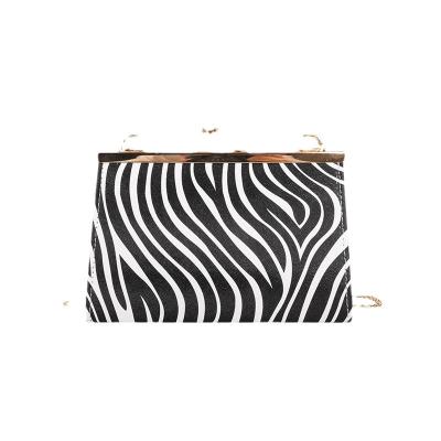 China 2021 summer new fashion zebra handbags cross - body shoulder chain bags summer cow pattern chain cross - body bag for women for sale