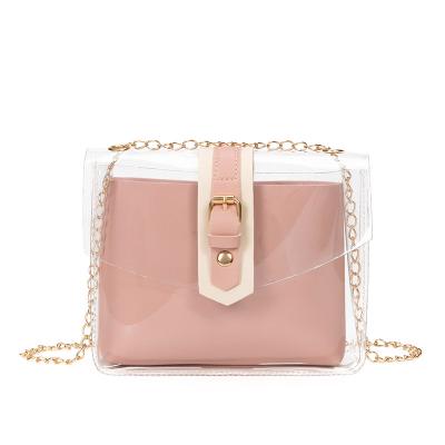 China Jelly Bags Elegant Female Handbags Multifunctional Charming Transparent Bags 2021 Ladies Women Jelly Bags With Pu Leather Bags For Girls for sale