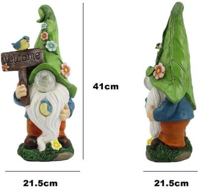 China Africa Resin Garden Statue Fun Resin Dwarf Gnome Statue with LED Light Solar Naughty Garden LED Gnome Garden for sale