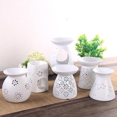 China Europe Tealight Ceramic Candle Holder Oil Burner, Essential Oil Incense Aroma Diffuser Furnace Home Decoration for sale