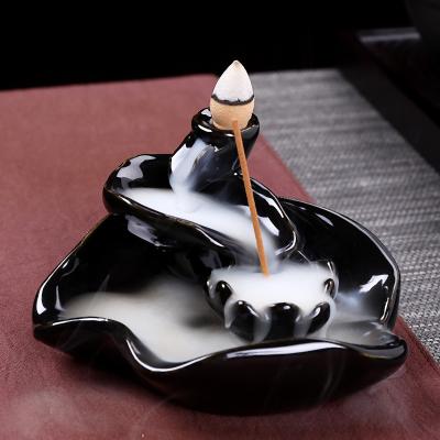 China Europe backflow censer, waterfall incense holder, handmade ceramic waterfall censer for home for sale