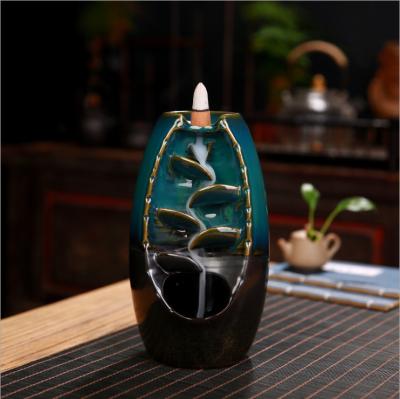 China New Europe Waterfall Smoke Backflow Ceramic Censer, with Free 50pcs Incense Cones for sale