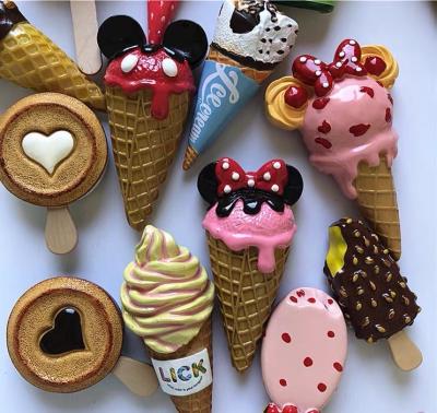 China Handmade cut top selling cheap fashion resin ice cream fridge magnet, resin food fridge magnet for sale