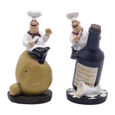 China Africa Holding Chef With Flaming Pots from Italy Decorative, Country Cottage and Gourmet Kitchen Decorative Collectible Decor for sale