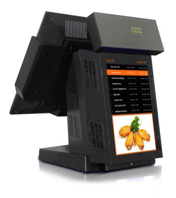 China 15 Zoll POS-Maschine mit Linux und Winsystems 5 Draht-resistiver Touchscreen 2G DDR3 32G SSD zu verkaufen