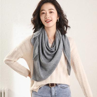 China Hot Selling Soft Classic Winer Style Ladies Triangle Scarf Cashmere Women Knitted With Shinning Stones for sale