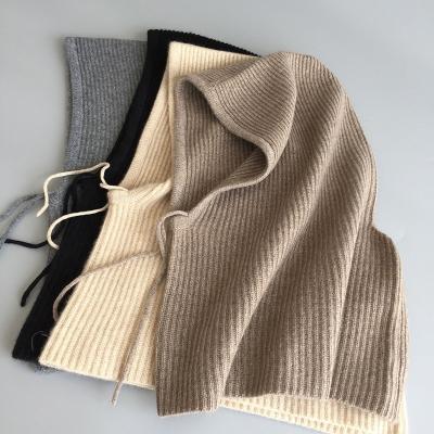 China JOINT factory wholesale women fashion luxury cashmere ribbed oversized warmer ties pure cashmere hat for sale