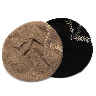 China Cashmere JOINT factory wholesale women vintage soft and warm premium beret for antumn and winter for sale