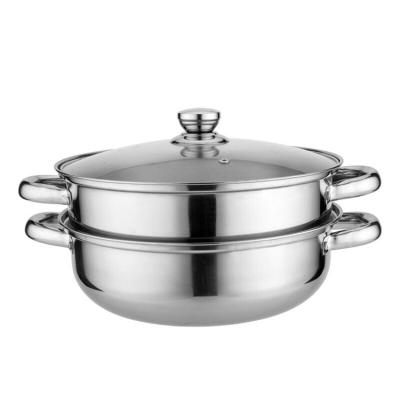 China Stainless Steel Double-Layer Cheap Hot Selling Hot Selling Steamer With Outer Glass Cover Soup Pot Hot Pot Kitchen Restaurant for sale