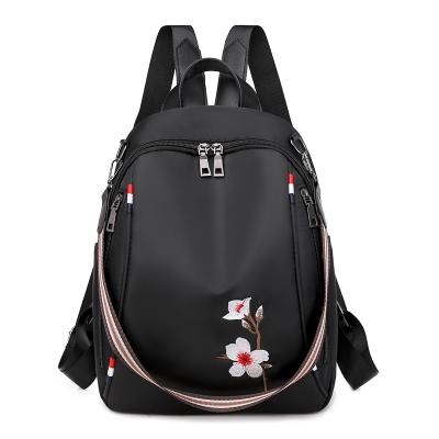 China Multiple Backs 2020 Fashion Nylon Backpacks With Embroidery Ladies Traveling Bags China Style Cute Handbags For Women for sale