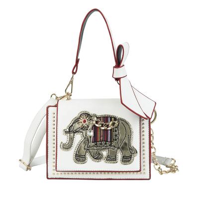 China Professional Designer Anti-theft Handbags Purse 2019 Fashionable Embroidery Elephant Ladies Love Shoulder Bags for sale