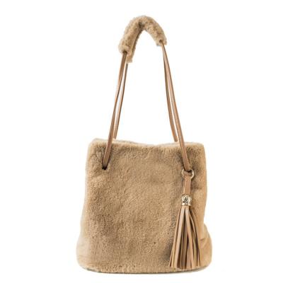 China New Design Soft Fashionable Faux Fur Women's Tote Bag Girls Handbag Plush Winter Causal Shoulder Bag With Tassel for sale