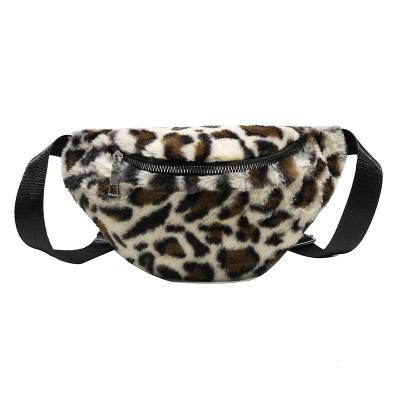 China Hot Sale Custom Made Women's Funny Leopard Fashion Bag No Fur Print Waist Bag Basic Animal Bag With Resin Zipper for sale