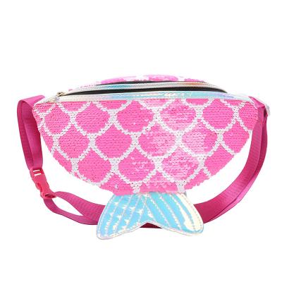 China Fashion Outdoor Sports Fanny Pack Sequined Glitter Bum Waist Bags Ladies Shape Fish Shape Chest Bag for sale