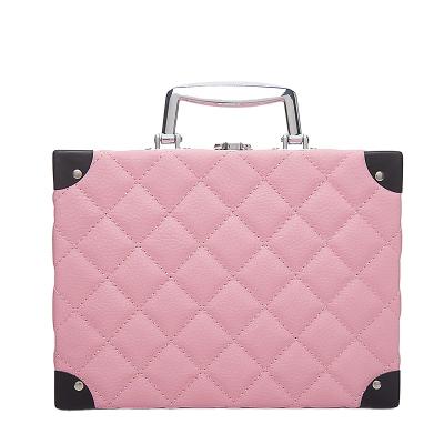 China Portable Wholesale Popular Pink Cosmetic Case Ladies Beauty PU Leather Bag Cosmetic for sale