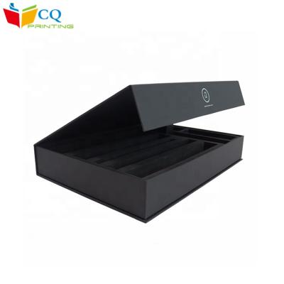 China China Suppliers Handmade Custom Printed Luxury Black Wholesale Paper Box With Compartments Cardboard for sale