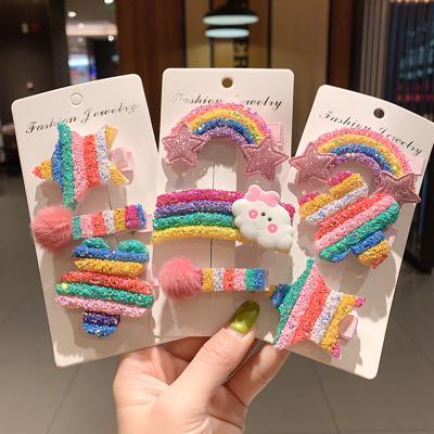 China Princess Rnbow BB Hairpin Soft Korean Childairen Clip Side Clip Hairpin Elegant Korean Hairpin Hairpin Princess Rnbow BB Female Internet Celebrity Clip for sale