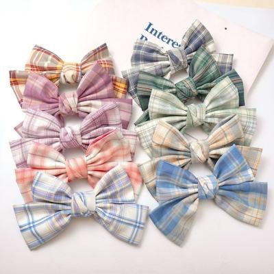 China Super Fairy Mori Style Head Clip Hairpin Pearl JK Style Bow Barrettes Korean Satin 22cm Back Head Clip Hair Ornaments for sale