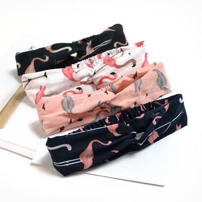 China Lovely fashion animal printing girls twist knot turban elastic ladies knotted fashion head headband for women for sale