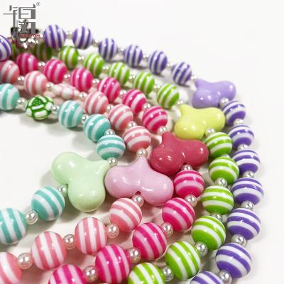 China Polished Colorful Acrylic Beaded Chain For Jewelry Cell Phone Chain Beach Bag Chain for sale