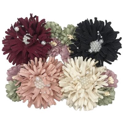 China Large flower style accessories for women's shoes double flower bead shoe accessories for sale