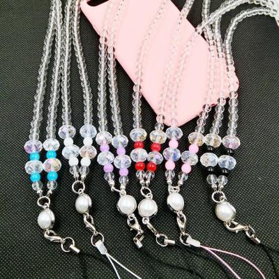 China Lanyard Accessories Amazon Hot Selling Phone Holder 2021 New Design Fashion Transparent Acrylic Phone Chain Long Mobile Phone Chains for sale