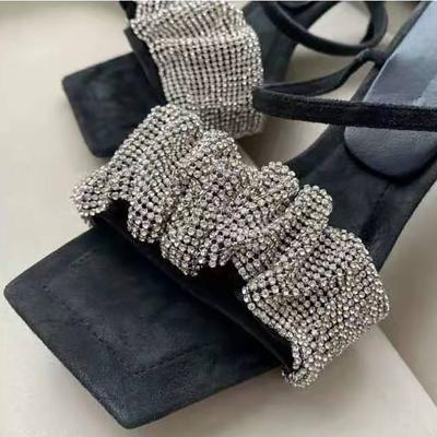 China Lady Sandals 2021 New Fashion Vamp Decoration For Ladies Adjust Toe Diamond Rhinestone Sandal Stimulator for sale