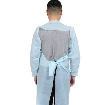 China Best quality oil and water resistant clothing safety disposable cpe apron with thumb sleeve for sale