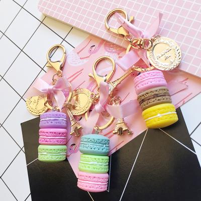 China Well-made creative color Eiffel de Veijer of various decoration hanging accessories artificial macaroon key chain for sale