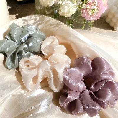 China European and American style wholesale women's satin scrunchies fashion simple and soft scrunchies for sale