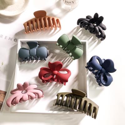 China Hot Selling Hair Decoration Hair Accessories Women Girls Solid Color Single Acrylic Matte Hair Claw Clip Large for sale