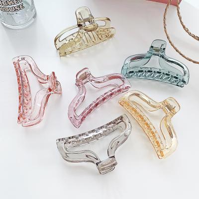 China Custom Simple Transparent Acrylic Children's Hair Decoration Veijer Hair Claw Clips For Girls for sale