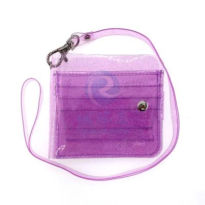 China Promotion Gift & Souvenir Glitter Neck Wallet Coin Purse Central Statistical Institute Korea Card Holder Transparent Bag, Clear PVC Coin Bag Cute Earphone Cartoon Purse for sale