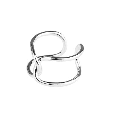 China Wholesale Classic OEM 925 Sterling Silver Double Cutout Ring from factory jewelry gifts TRENDY for sale